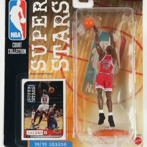 Michael Jordan 1998 NBA Super Stars Action Figure with Upper Deck Trading Card